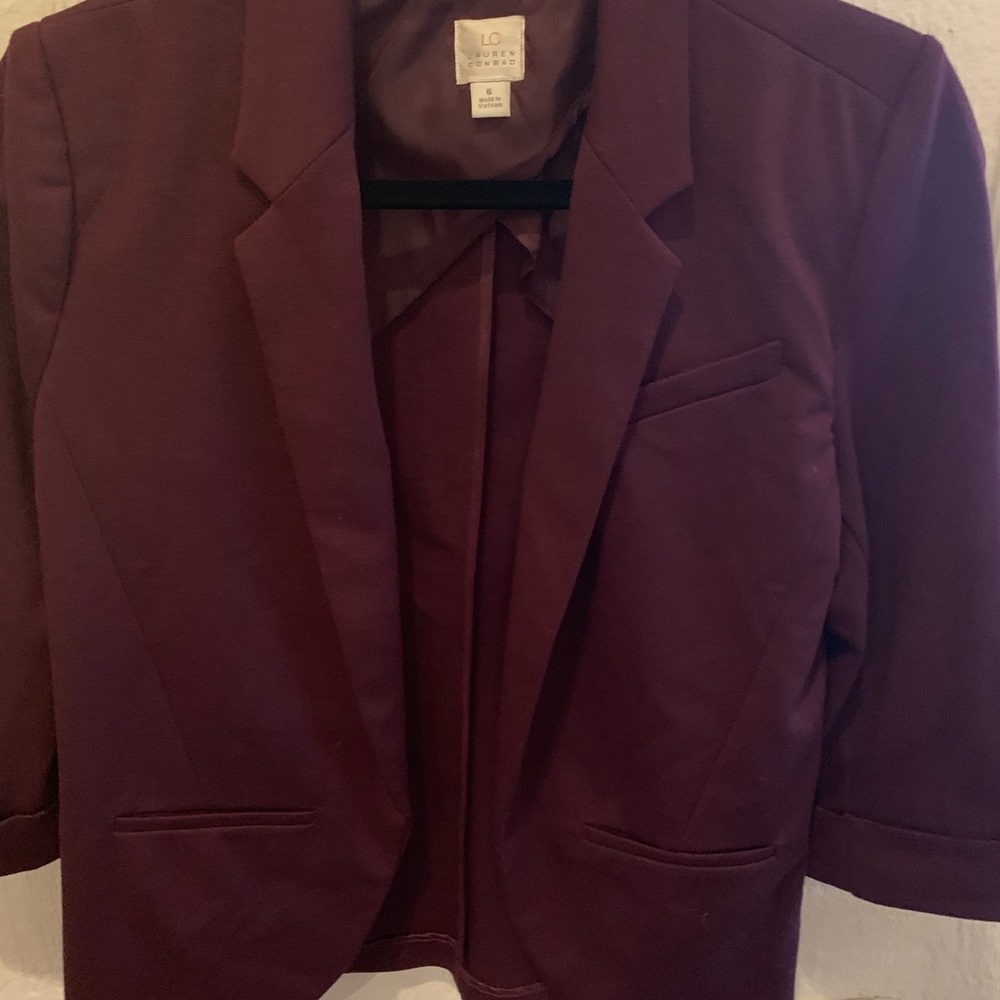 LC Lauren Conrad brand blazer - Maroon/ Oxblood